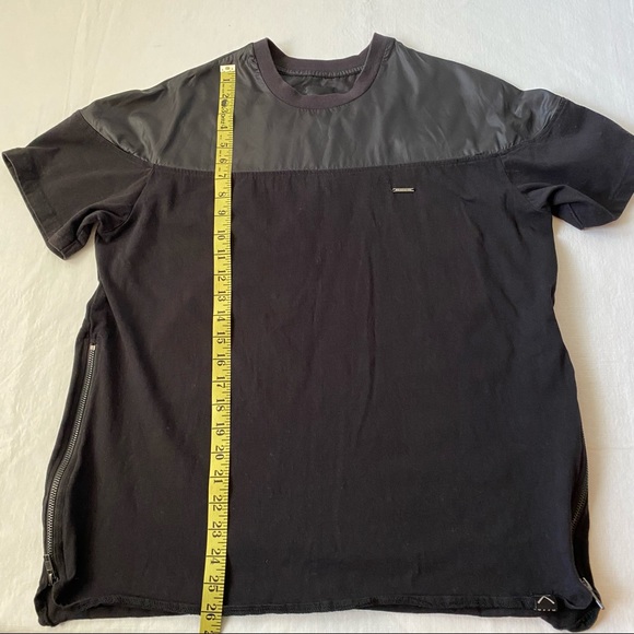 KITE New York black tee shirt men’s size large 100% cotton zipper accents - Picture 6 of 8